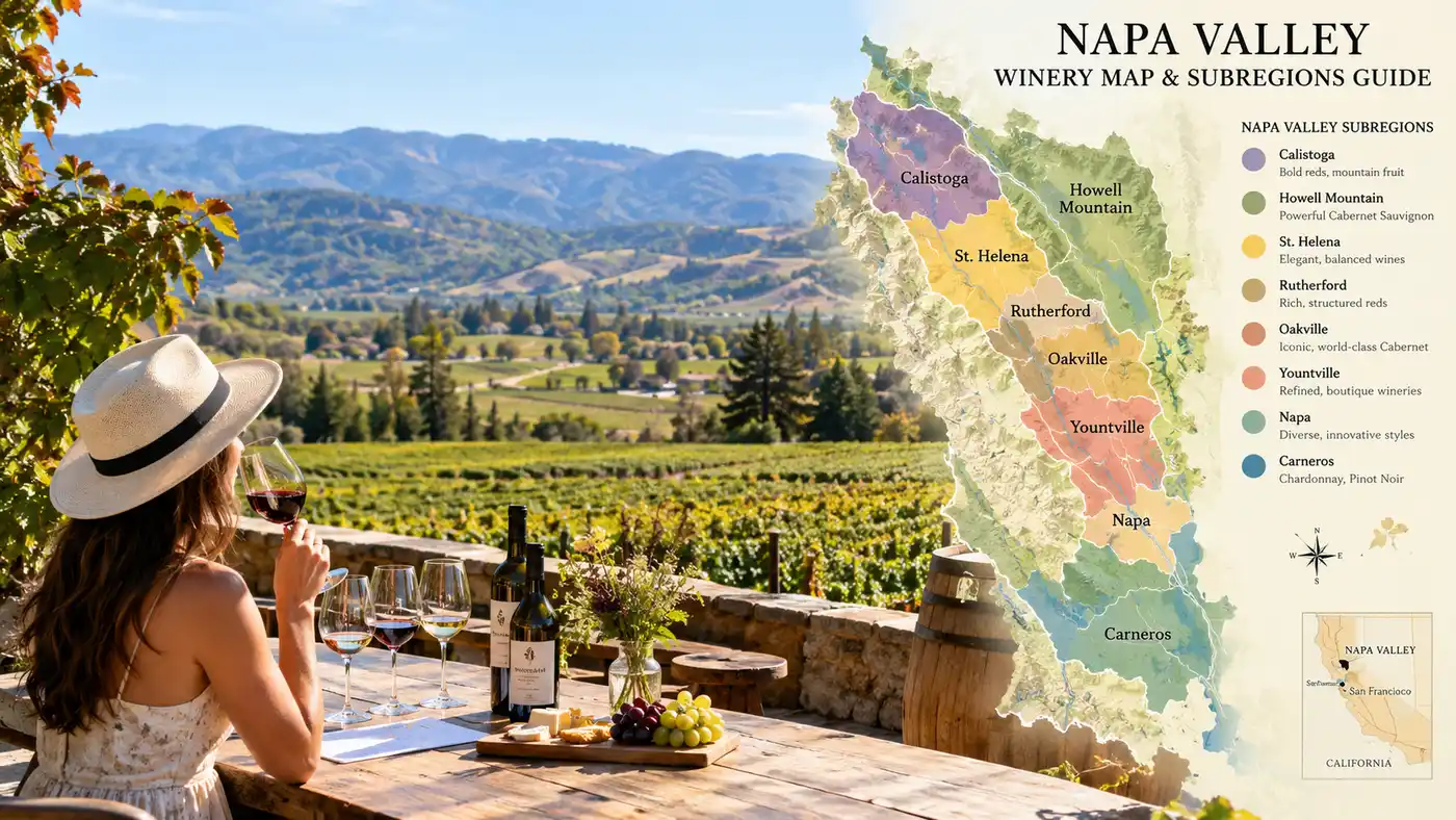 Napa Valley Winery Map and Subregions Guide